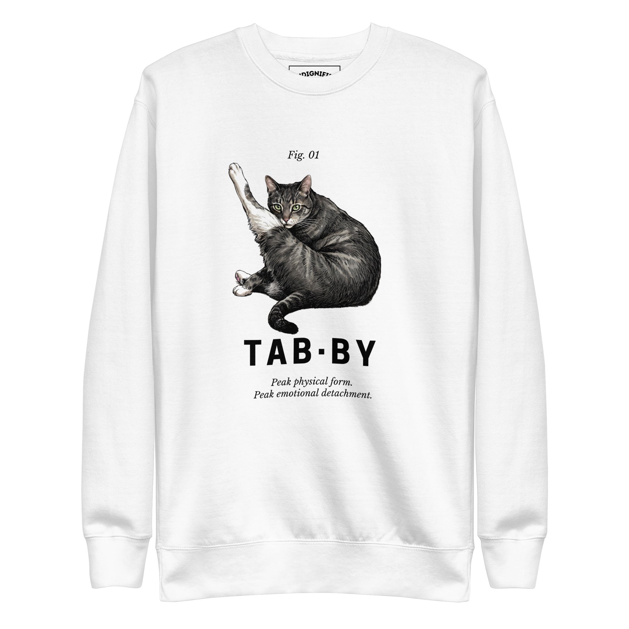 White Tabby Cat Graphic Sweatshirt