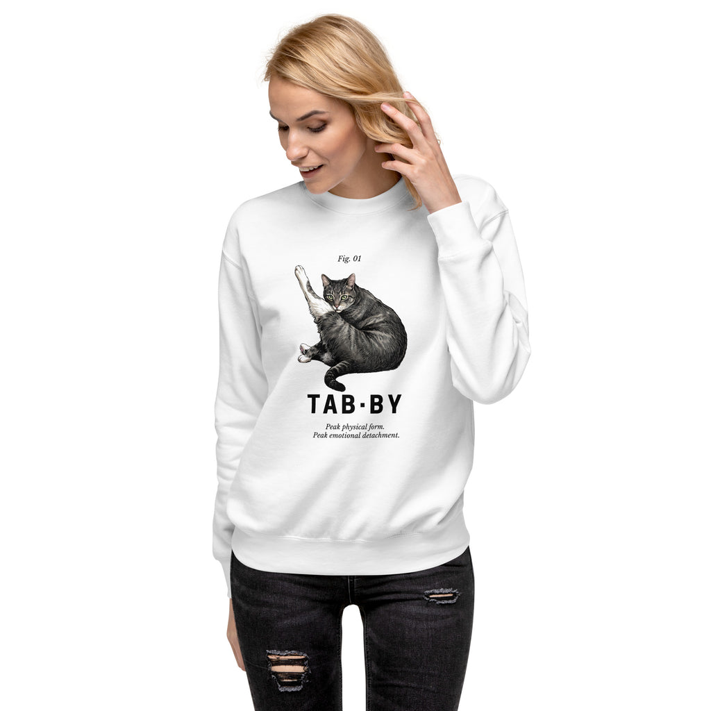 White Tabby Cat Graphic Sweatshirt