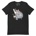Heather Black Kawaii Tabby Cat Tee
