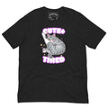 Black Kawaii Cute + Tired tabby Cat Tshirt