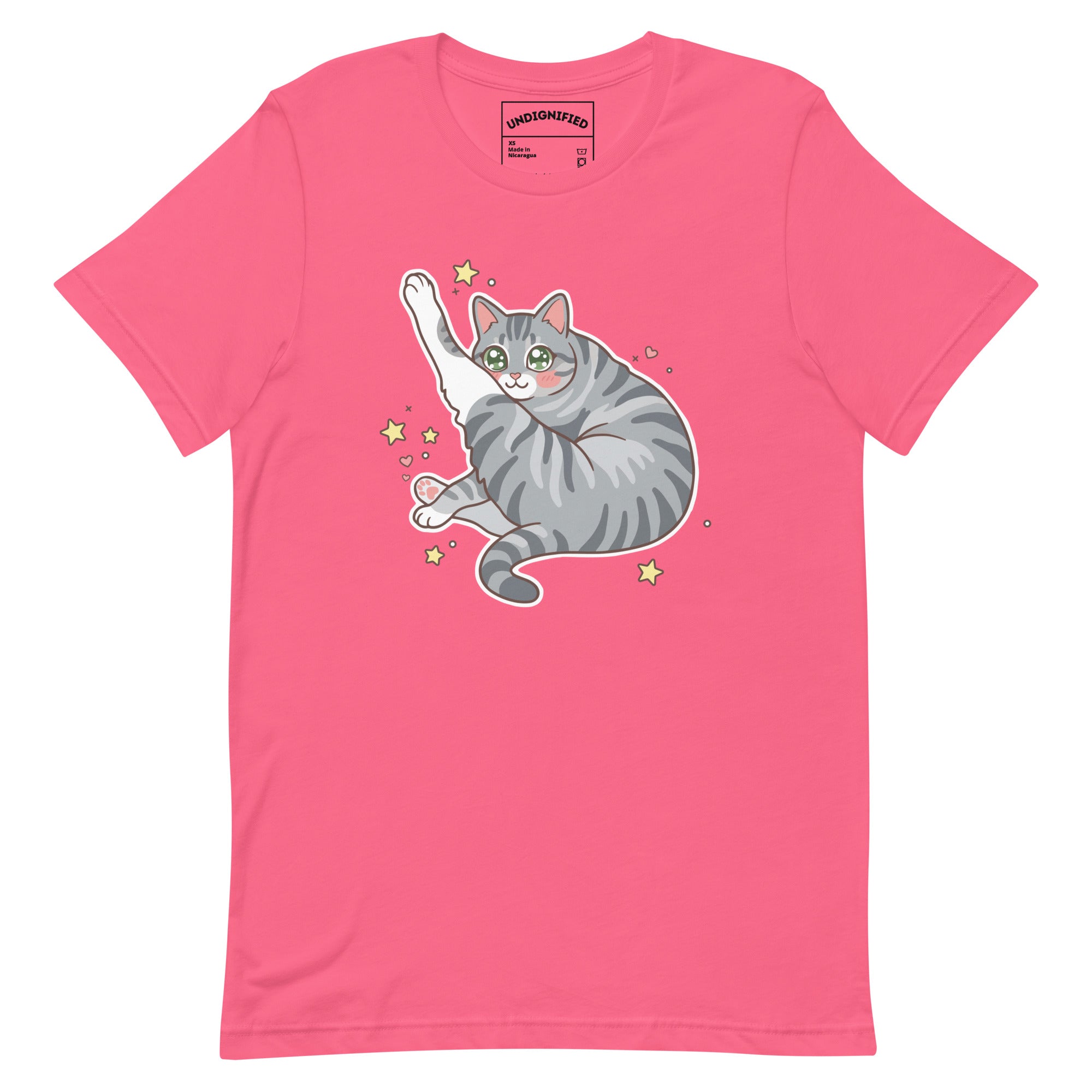 Pink Kawaii Tabby Cat Tee