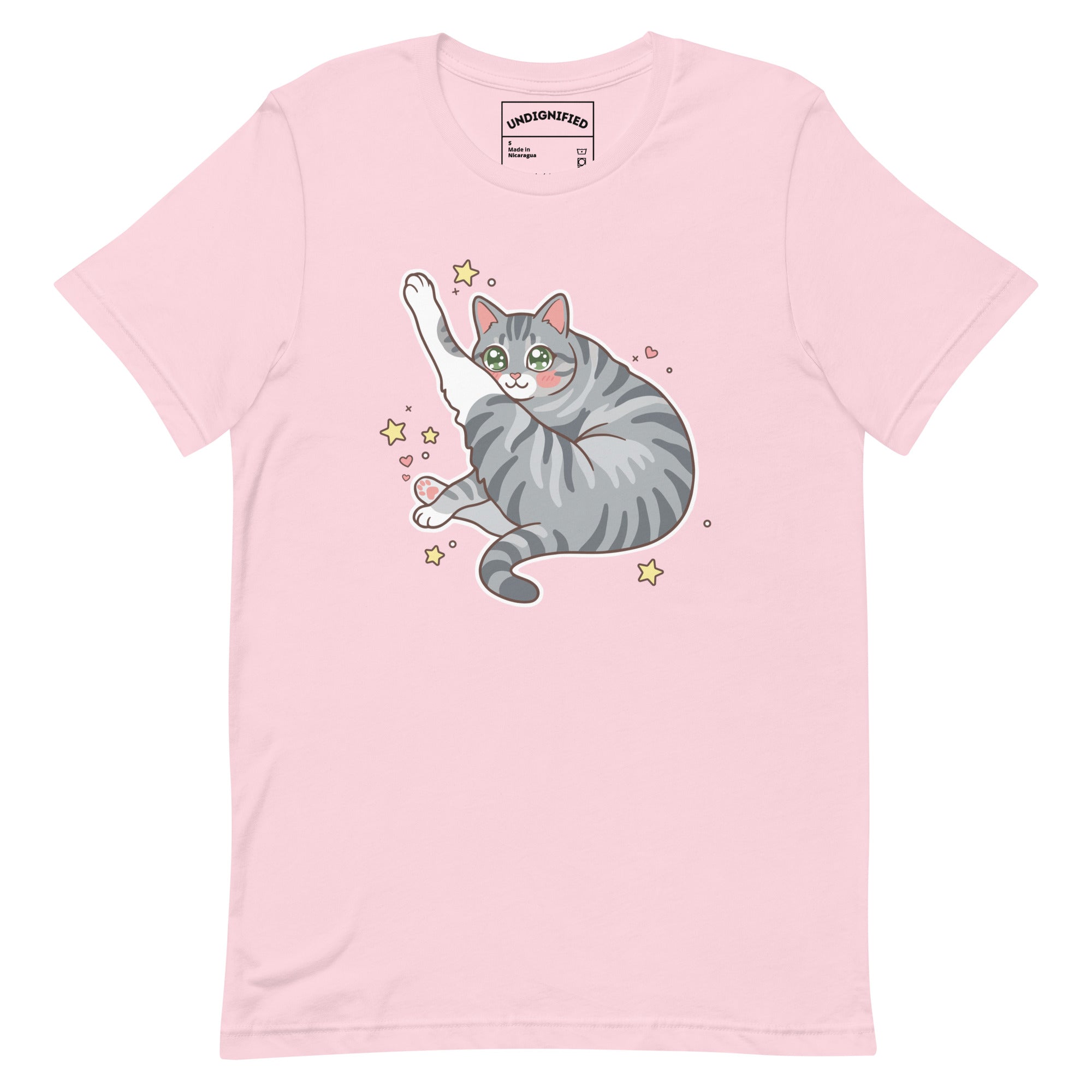 Pink Kawaii Tabby Cat Tee