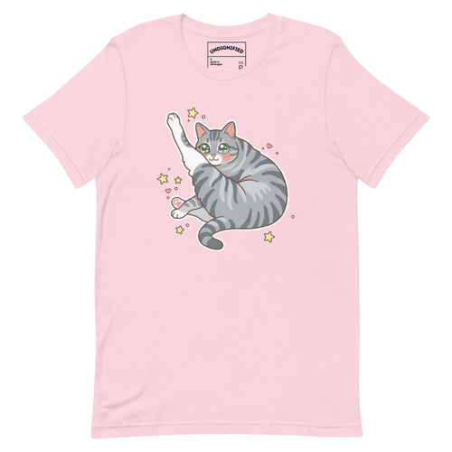Pink Kawaii Tabby Cat Tee
