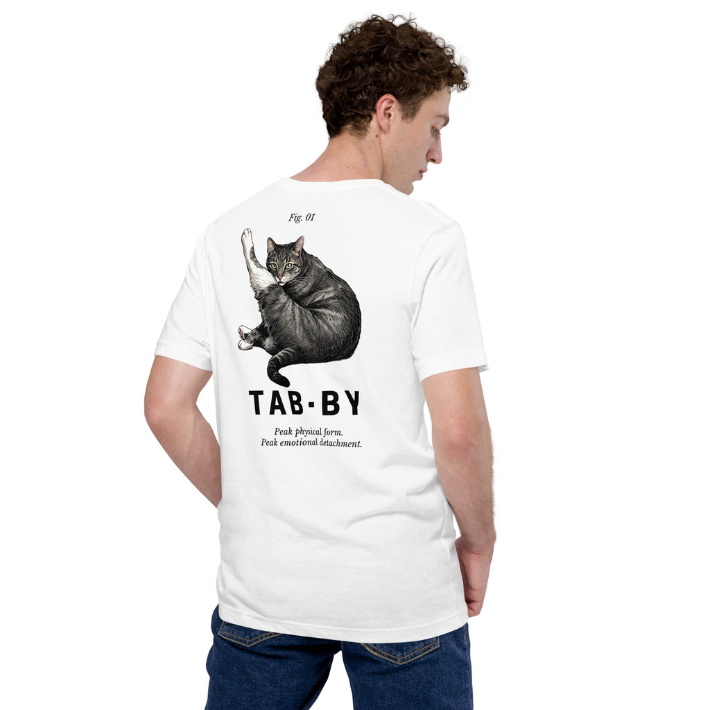 White Tabby Cat Graphic Tee
