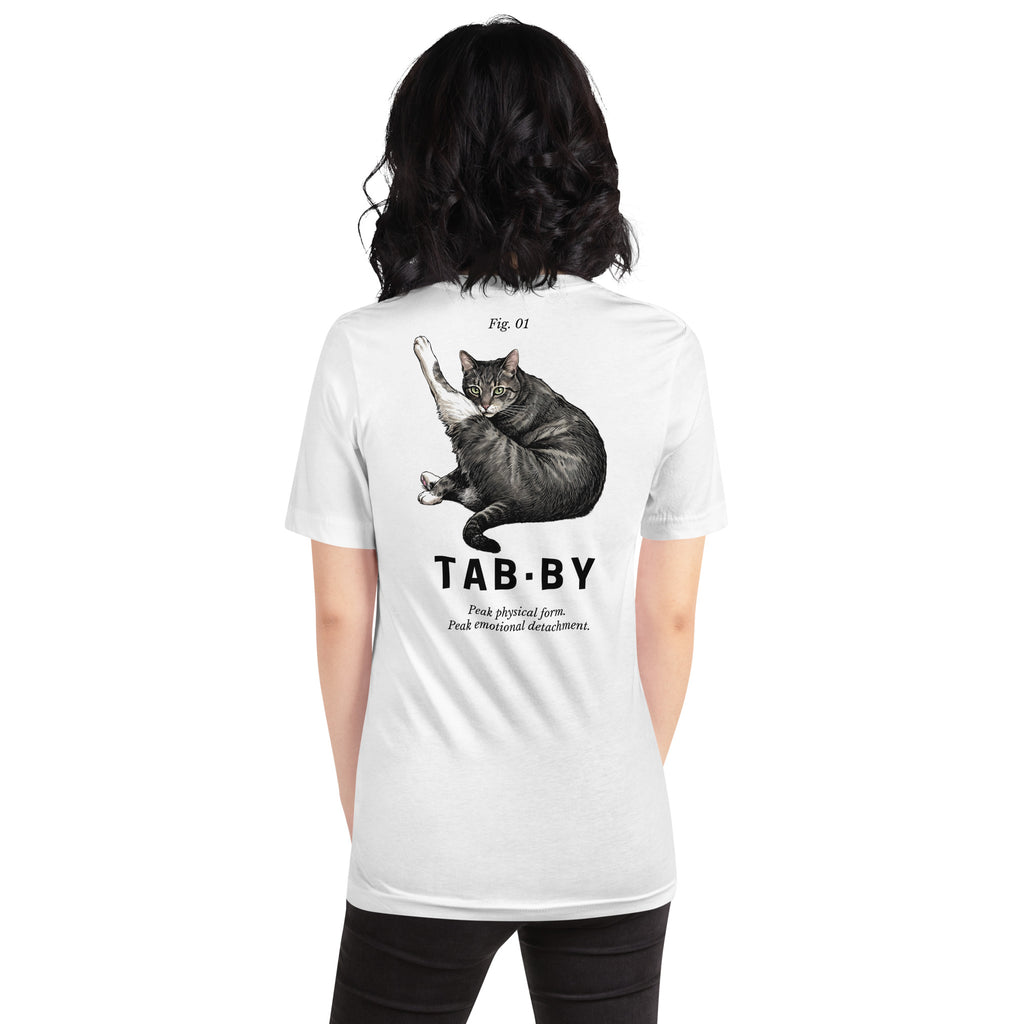 White Tabby Cat Graphic Tee