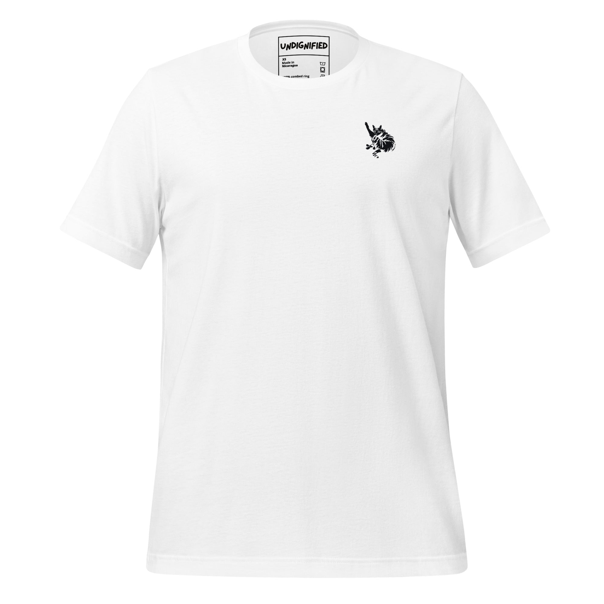 White Unhinged Energy Tabby Cat Tee